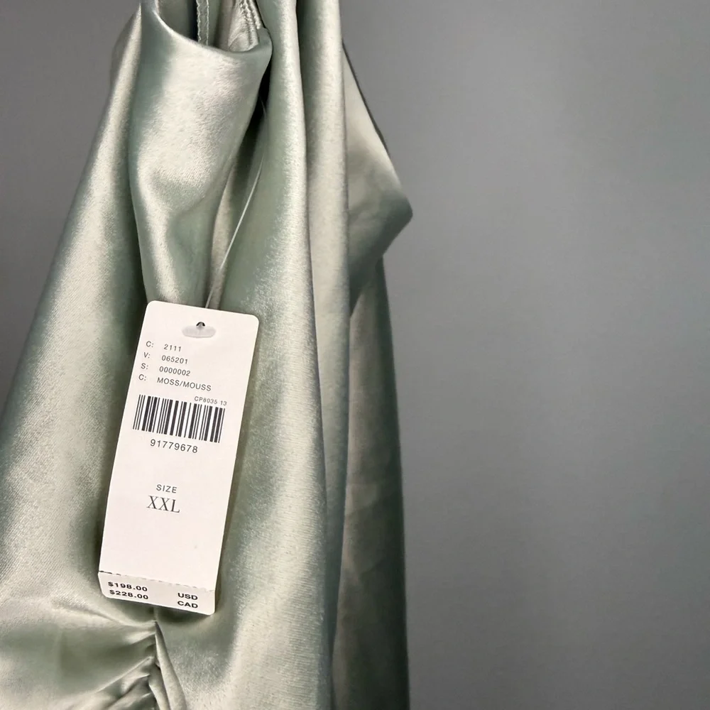 BHLDN Emery Square-Neck Stretch Satin Midi Dress